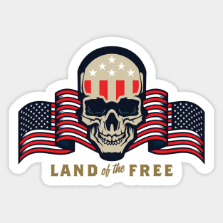 Land of the Free Skull Sticker